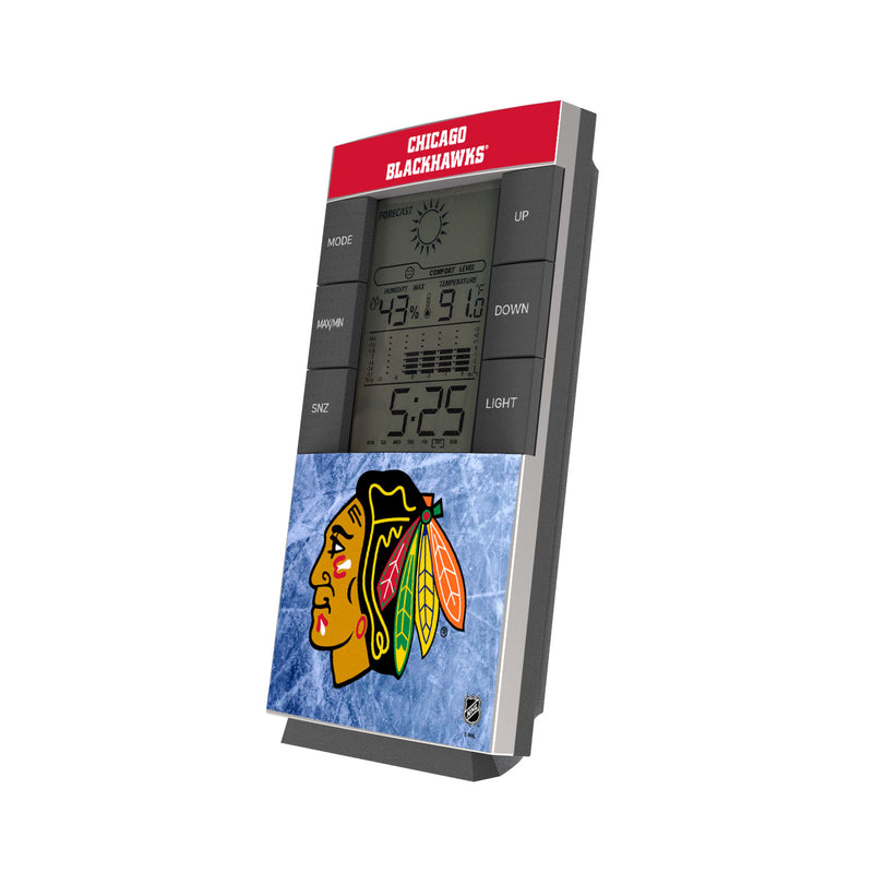 Chicago Blackhawks Ice Wordmark Digital Desk Clock