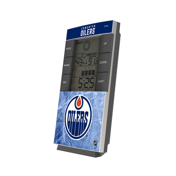 Edmonton Oilers Ice Wordmark Digital Desk Clock
