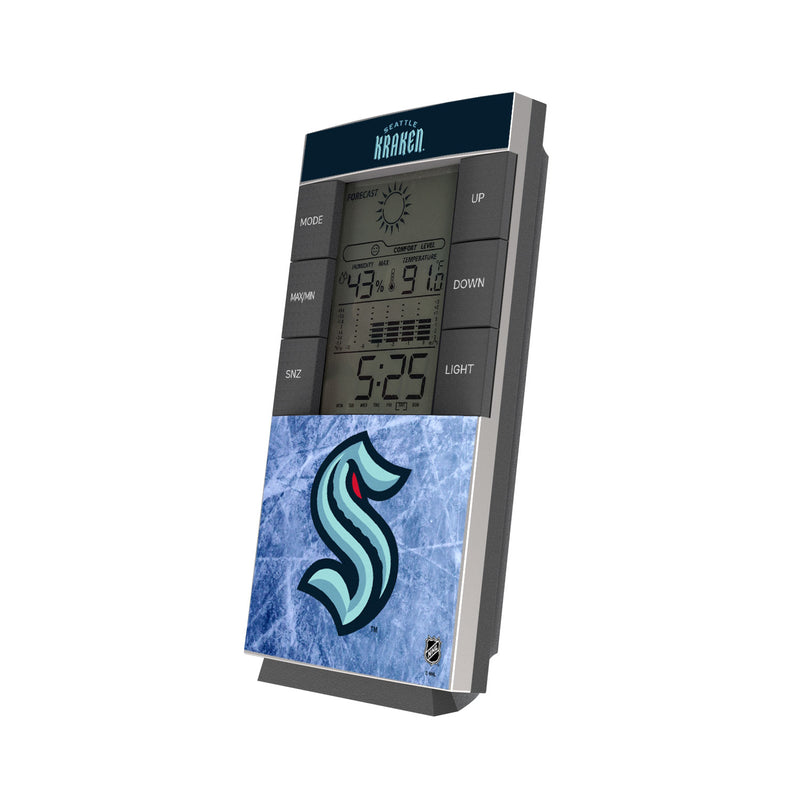 Seattle Kraken Ice Wordmark Digital Desk Clock
