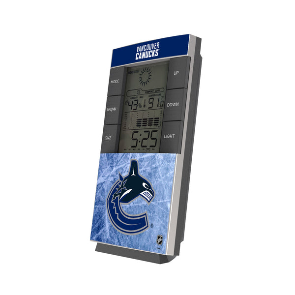 Vancouver Canucks Ice Wordmark Digital Desk Clock