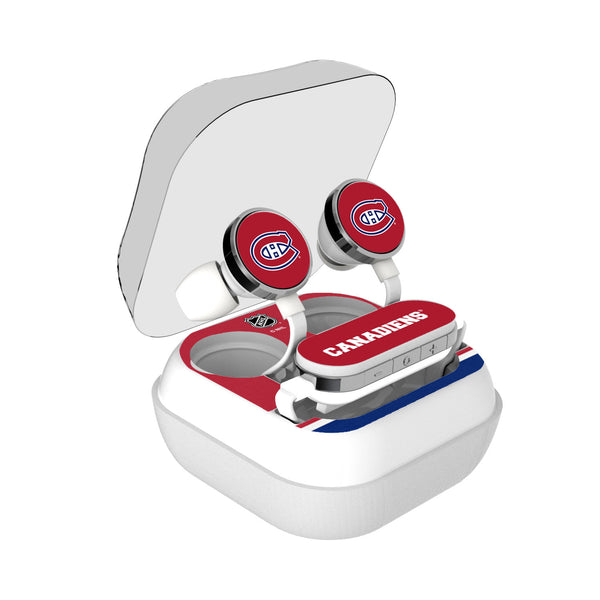Montreal Canadiens Stripe Wireless Earbuds