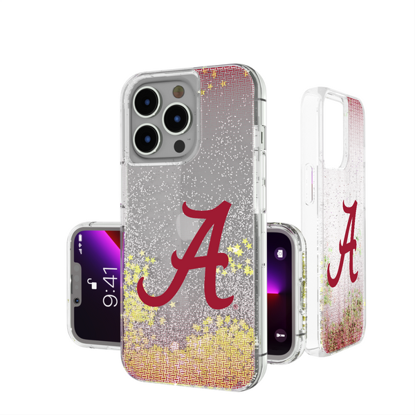 Alabama Crimson Tide Linen iPhone Glitter Phone Case