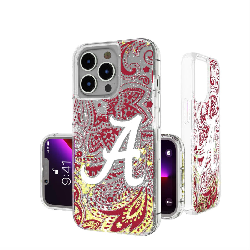 Alabama Crimson Tide Paisley iPhone Glitter Case