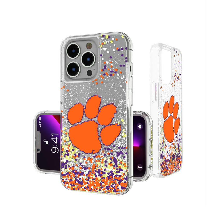 Clemson Tigers Confetti iPhone Glitter Case