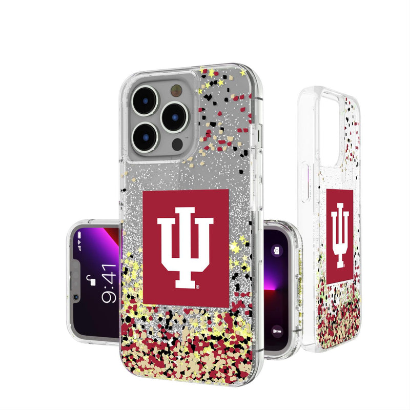 Indiana Hoosiers Confetti iPhone Glitter Case