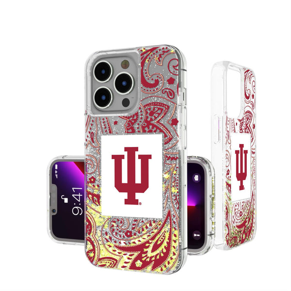 Indiana Hoosiers Paisley iPhone Glitter Case