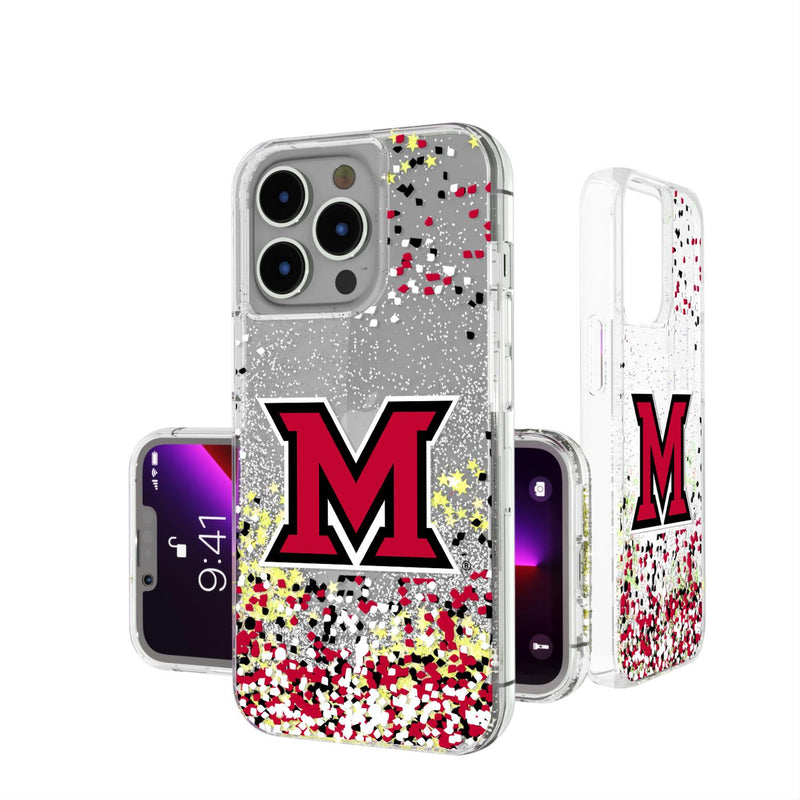 Miami RedHawks Confetti iPhone Glitter Case