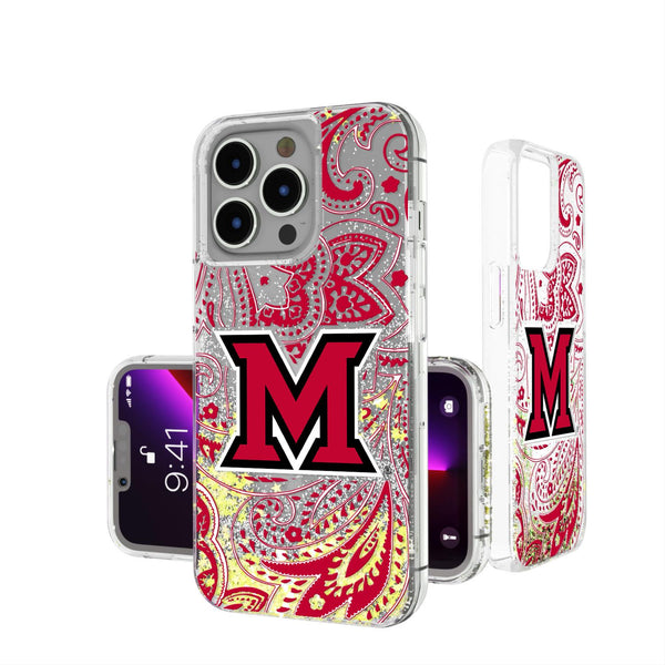 Miami RedHawks Paisley iPhone Glitter Case