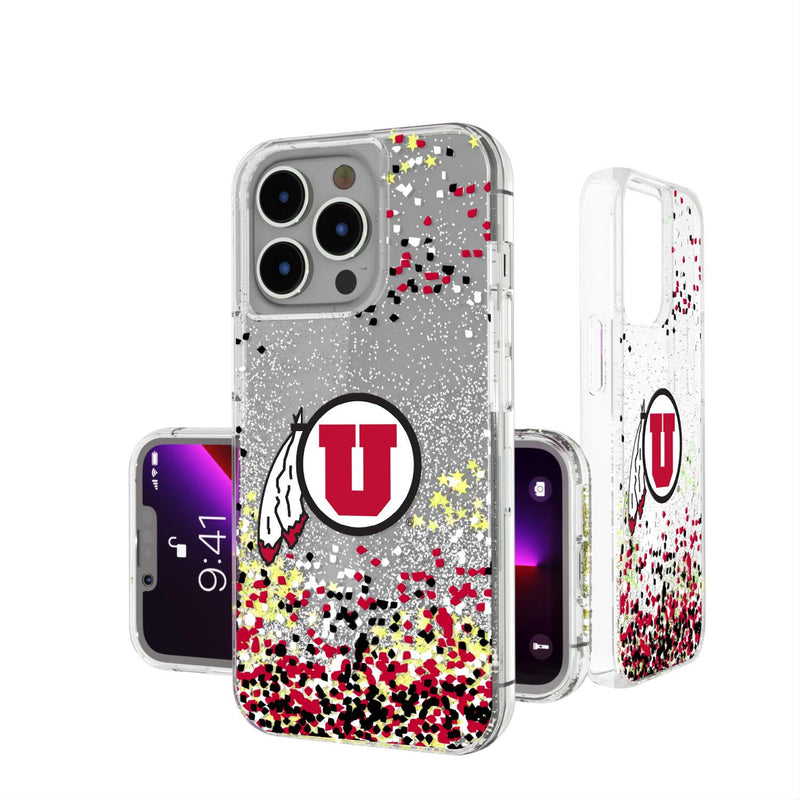 Utah Utes Confetti iPhone Glitter Case