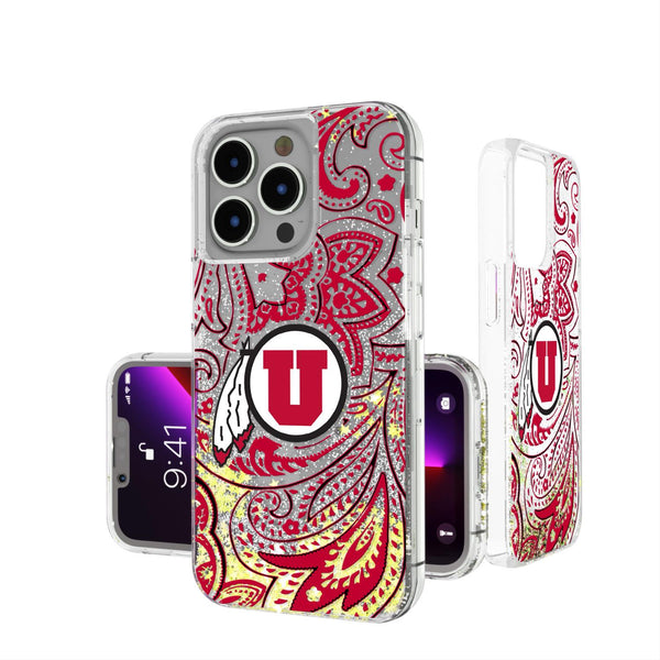 Utah Utes Paisley iPhone Glitter Case