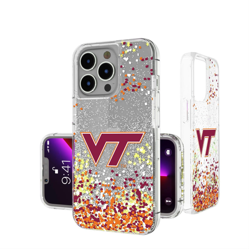 Virginia Tech Hokies Confetti iPhone Glitter Case