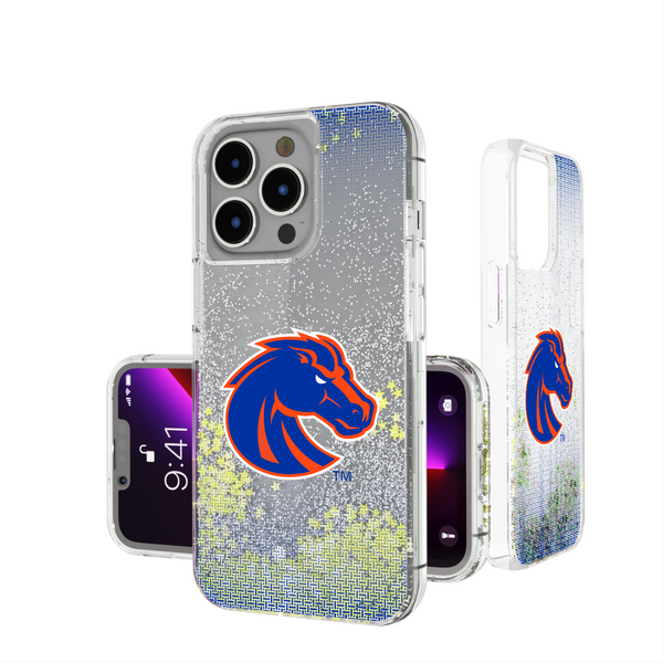 Boise State Broncos Linen iPhone Glitter Phone Case