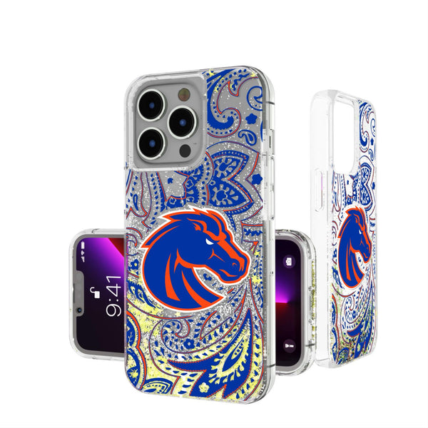 Boise State Broncos Paisley iPhone Glitter Case