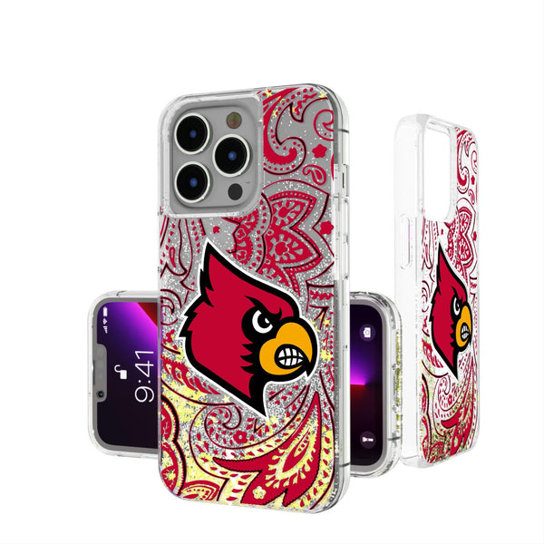 Louisville Cardinals Paisley iPhone Glitter Case