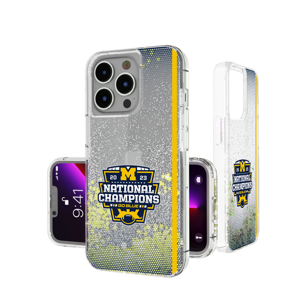 Michigan Wolverines 2023 College Football Playoff National Champion iPhone Glitter Phone Case