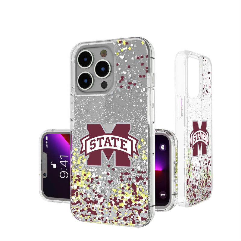 Mississippi State Bulldogs Confetti iPhone Glitter Case