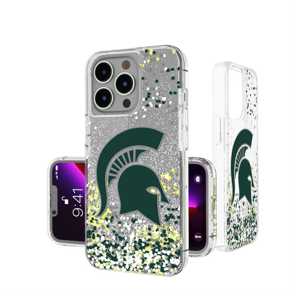 Michigan State Spartans Confetti iPhone Glitter Case