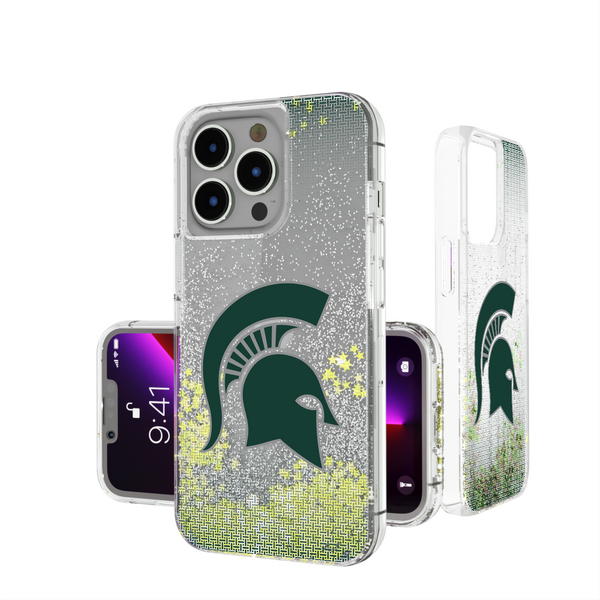 Michigan State Spartans Linen iPhone Glitter Phone Case