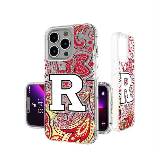 Rutgers Scarlet Knights Paisley iPhone Glitter Case