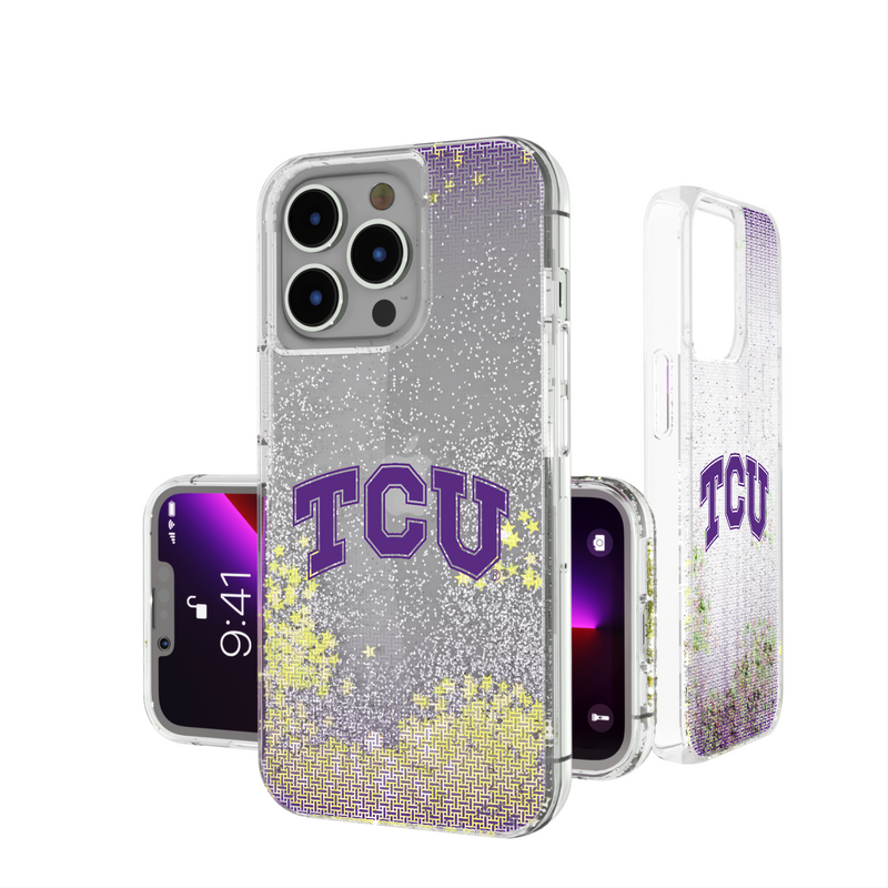 Texas Christian Horned Frogs Linen iPhone Glitter Phone Case
