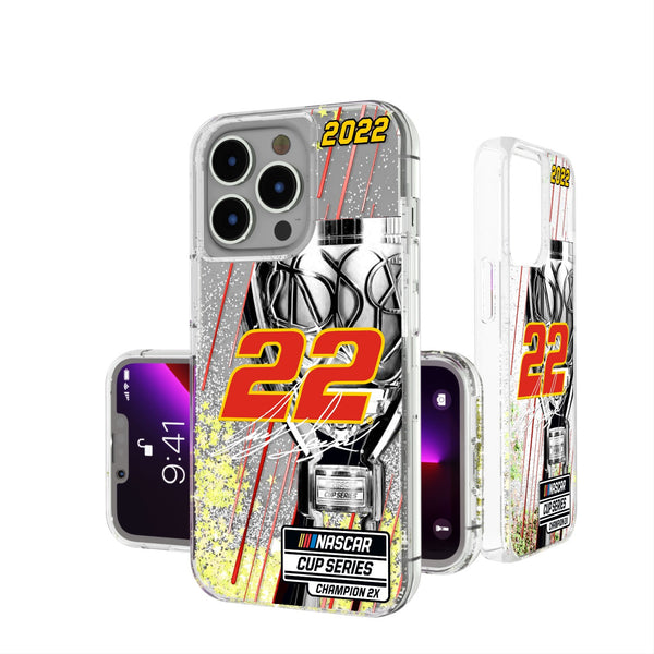 Joey Logano Penske 22 2022 NASCAR Champ iPhone 7 / 8 / SE Gold Glitter Case