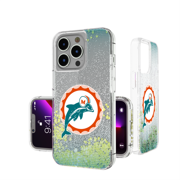 Miami Dolphins 1966-1973 Historic Collection Linen iPhone Glitter Phone Case