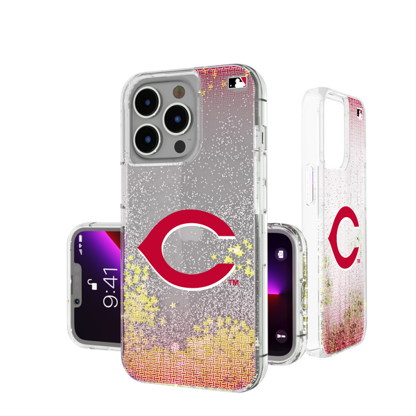 Cincinnati Reds Linen iPhone Glitter Phone Case