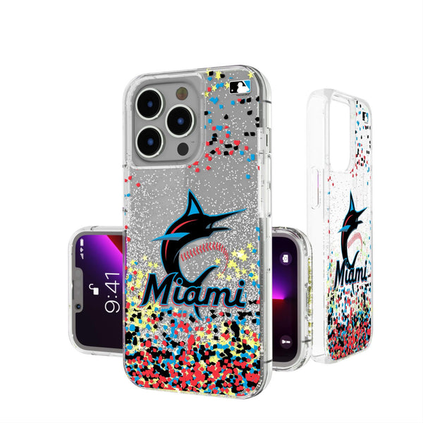 Miami Marlins Confetti iPhone Glitter Case