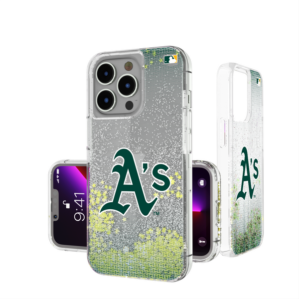 Oakland Athletics Linen iPhone Glitter Phone Case