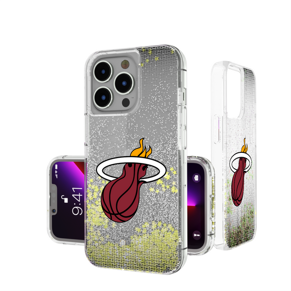 Miami Heat Linen iPhone Glitter Phone Case