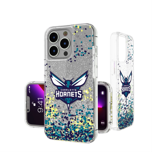 Charlotte Hornets Confetti iPhone Glitter Case