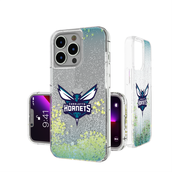 Charlotte Hornets Linen iPhone Glitter Phone Case