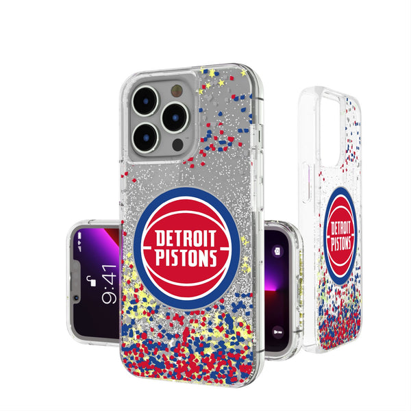 Detroit Pistons Confetti iPhone Glitter Case
