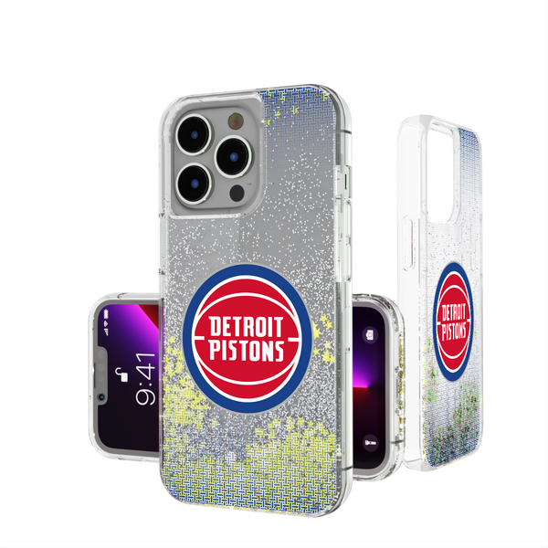 Detroit Pistons Linen iPhone Glitter Phone Case