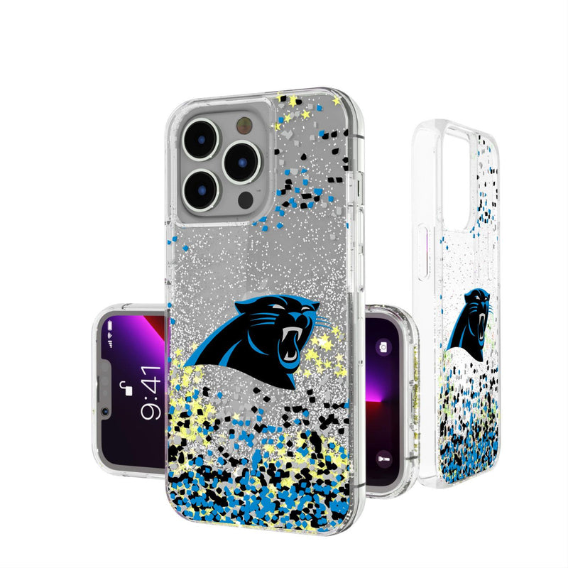 Carolina Panthers Confetti iPhone Glitter Case
