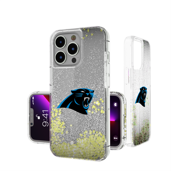 Carolina Panthers Linen iPhone Glitter Phone Case