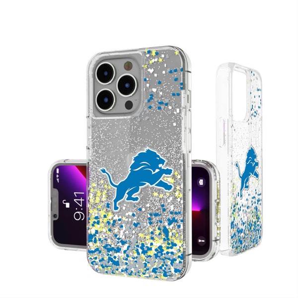 Detroit Lions Confetti iPhone Glitter Case