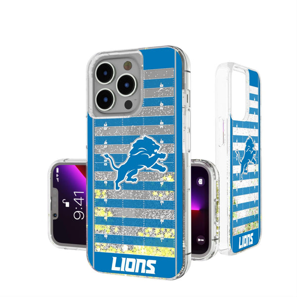 Detroit Lions Football Field iPhone Glitter Case