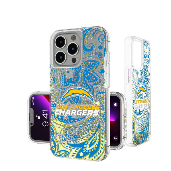 Los Angeles Chargers Paisley iPhone Glitter Case