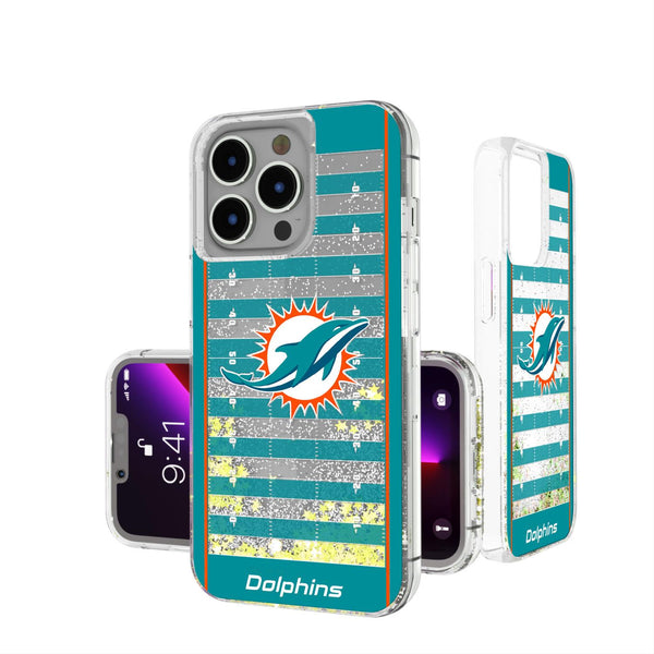 Miami Dolphins Football Field iPhone Glitter Case