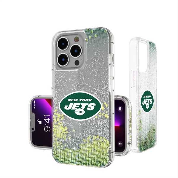 New York Jets Linen iPhone Glitter Phone Case