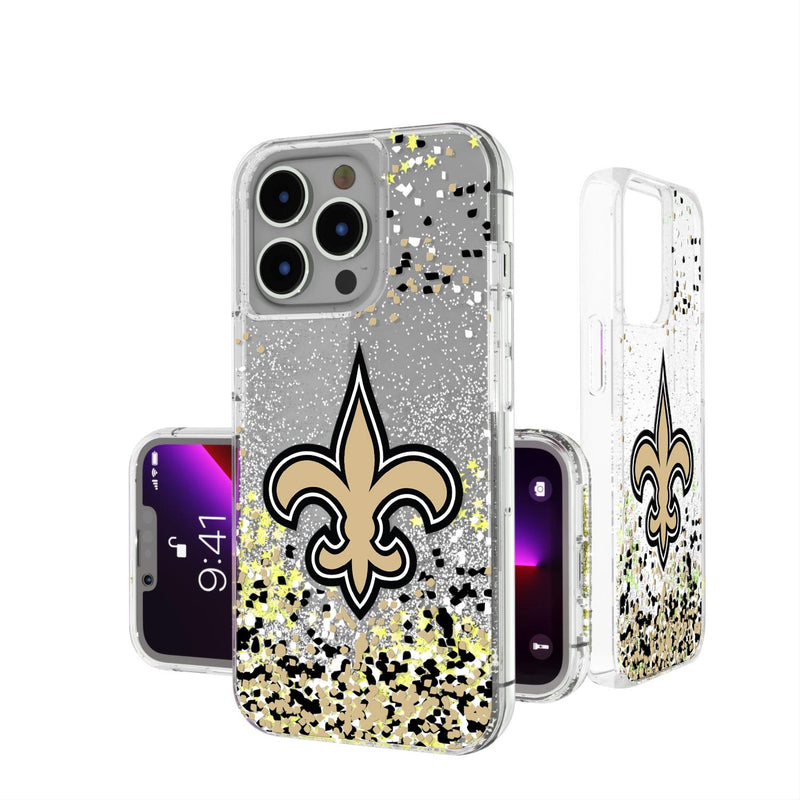 New Orleans Saints Confetti iPhone Glitter Case