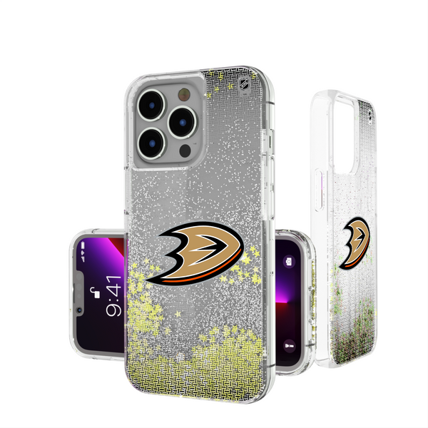 Anaheim Ducks Linen iPhone Glitter Phone Case