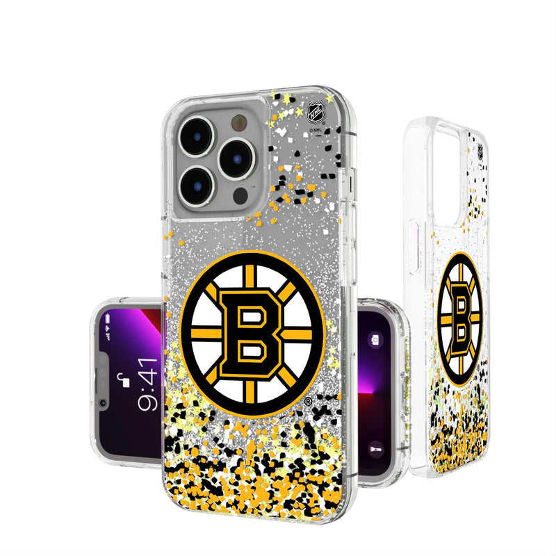 Boston Bruins Confetti iPhone Glitter Case