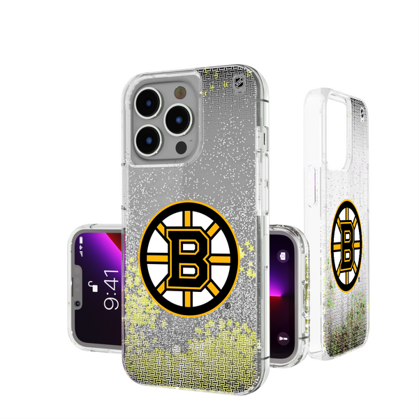 Boston Bruins Linen iPhone Glitter Phone Case