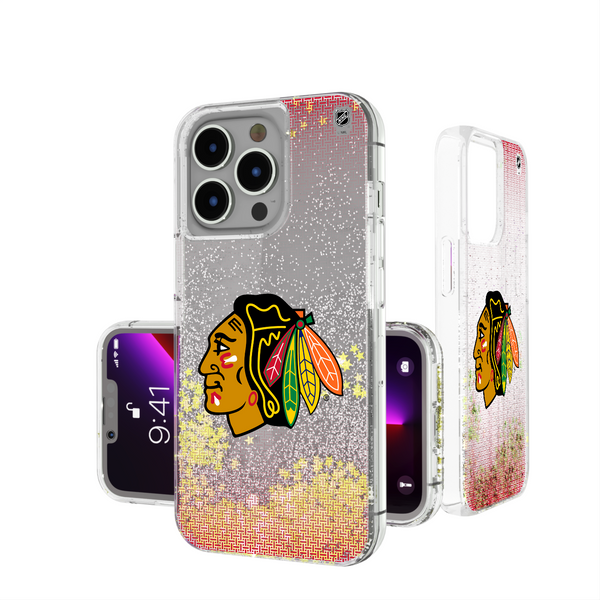 Chicago Blackhawks Linen iPhone Glitter Phone Case