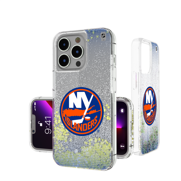 New York Islanders Linen iPhone Glitter Phone Case