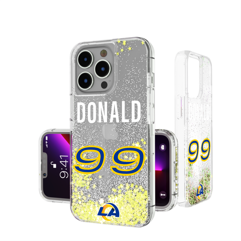Aaron Donald Los Angeles Rams 99 Ready iPhone Glitter Phone Case