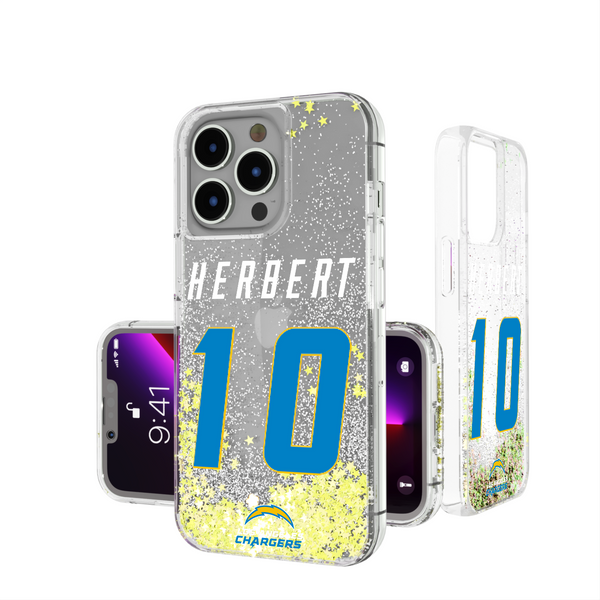 Justin Herbert Los Angeles Chargers 10 Ready iPhone Glitter Phone Case