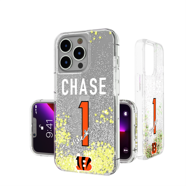 Ja'Marr Chase Cincinnati Bengals 1 Ready iPhone Glitter Phone Case